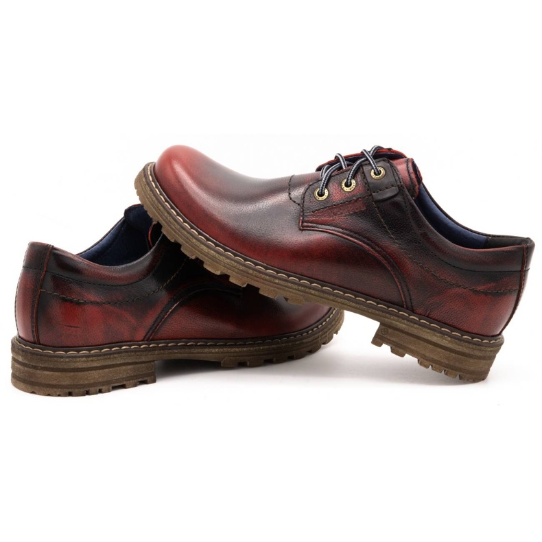 Kampol Stivali da uomo stivali in pelle 32 / KC bordeaux nero 3