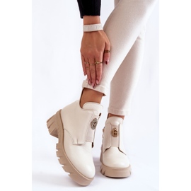 PL5 Stivali In Pelle Da Donna Con Decorazione Maley Beige Chiaro 1