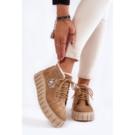 Lewski Shoes Scarpe sportive in pelle scamosciata Scarpe Lewski legate 3252 / N Beige 1