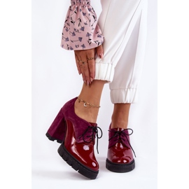 PA2 Stivali alla moda laccati in pelle scamosciata sulla piattaforma Carisa bordeaux rosso multicolore rosa 1