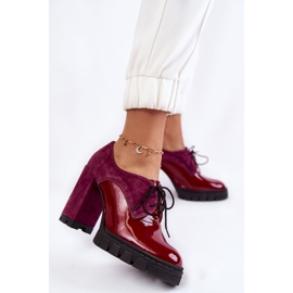 PA2 Stivali alla moda laccati in pelle scamosciata sulla piattaforma Carisa bordeaux rosso multicolore rosa 2