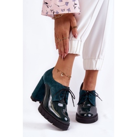 PA2 Stivali alla moda laccati in camoscio sulla piattaforma Green Carisa verde 1