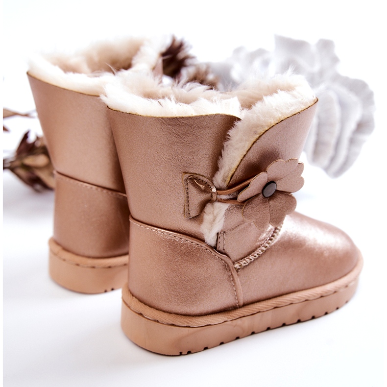 FR1 Doposci per bambini Golden Bianca con fiore d'oro 2