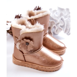 FR1 Doposci per bambini Golden Bianca con fiore d'oro 3