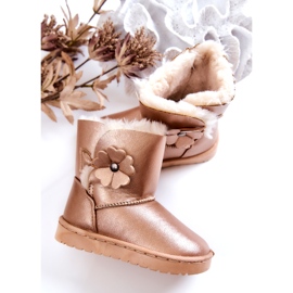 FR1 Doposci per bambini Golden Bianca con fiore d'oro 4