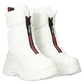 Stivali da neve da donna bianca isolati con pelliccia sul cursore filippo DBT4236 bianco 3