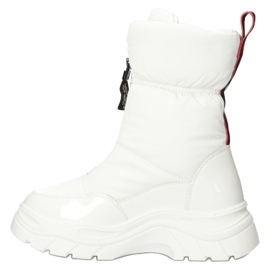 Stivali da neve da donna bianca isolati con pelliccia sul cursore filippo DBT4236 bianco 2