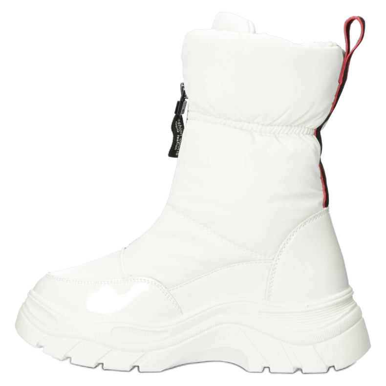Stivali da neve da donna bianca isolati con pelliccia sul cursore filippo DBT4236 bianco 2