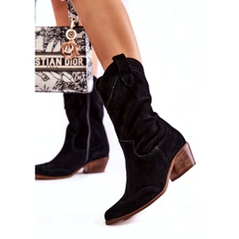 Lewski Shoes Stivali in camoscio Stivali da cowboy Scarpe Lewski 3198 Nero 2