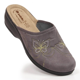 Comode pantofole da donna in velluto grigio Inblu 1