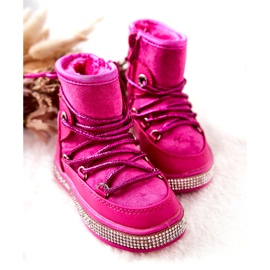 FR1 Stivali Da Neve Per Bambini Con Cubic Zirconia Wellma Fuchsia rosa 2