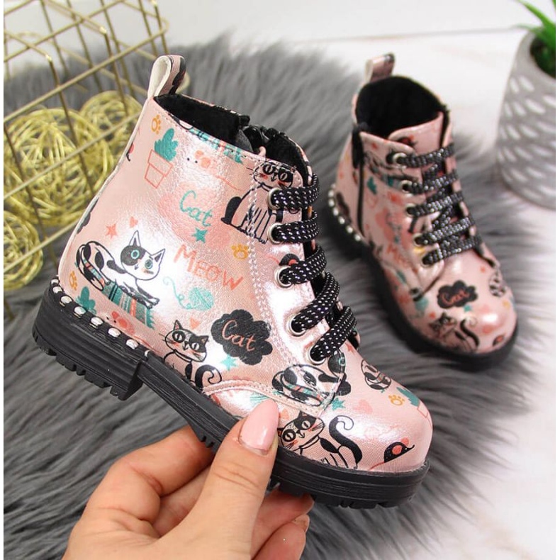 Nautilus Stivali stivali autunnali Navy Dot Jr WOL6B rosa 1