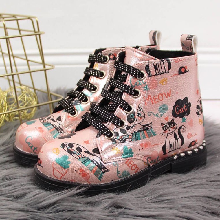 Nautilus Stivali stivali autunnali Navy Dot Jr WOL6B rosa 2
