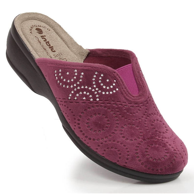 Comode ciabatte da donna con elastico prugna Inblu multicolore 1