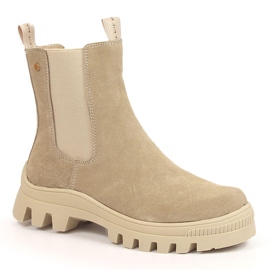 Stivali Jodhpur in pelle, camoscio, Filippo beige isolato 1