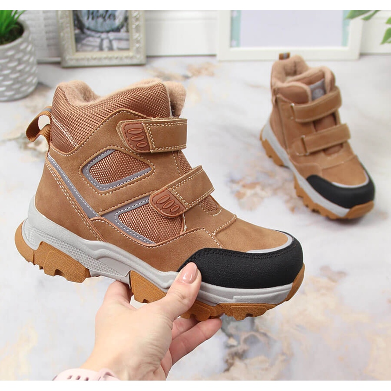 News Scarpe invernali da bambino coibentate con lana di pecora cammello Novità marrone nero multicolore 1