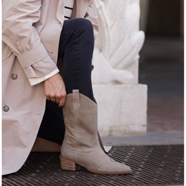 Marco Shoes Stivali beige in pelle naturale 1