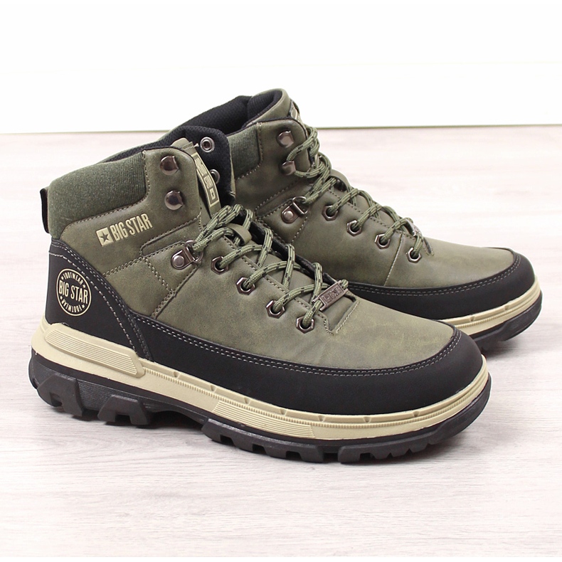 Scarpe da trekking da uomo Khaki Big Star KK174119 cachi verde 1
