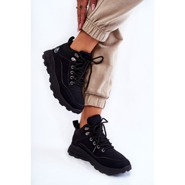 Scarpe da trekking calde da donna Otto nere Trappers nero 2