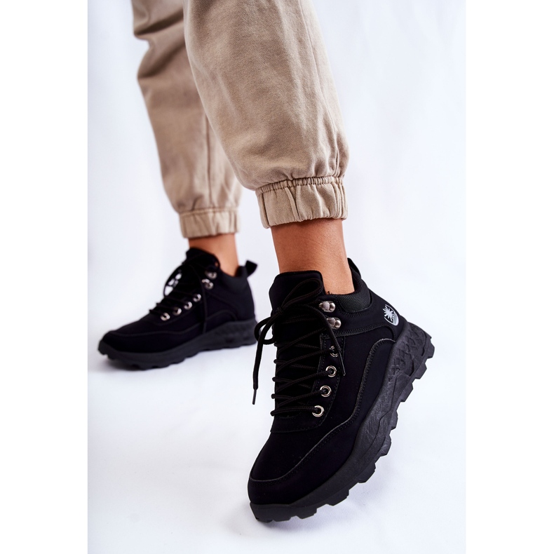 Scarpe da trekking calde da donna Otto nere Trappers nero 1