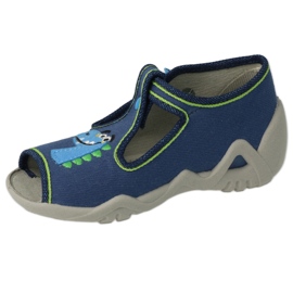 Pantofole per bambini Befado con chiusura 217P116, blu navy 2