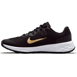 Nike Revolution 6 Jr DD1096 002 scarpe da corsa nero d'oro 1