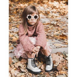 FR1 Stivali Per Bambini Caldi Con Cerniera Laccata Argento Goopy 1