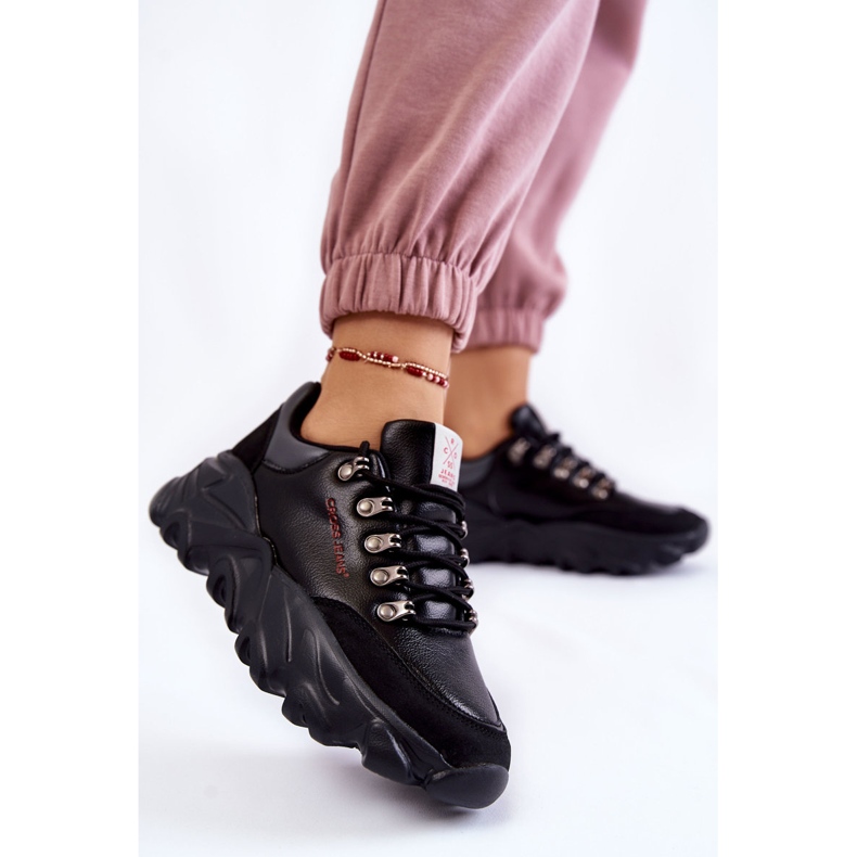 Sneakers da donna sulla piattaforma Cross Jeans KK2R4073C nero 2