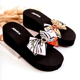 WJ1 Ciabatte da donna bianche con zeppa in schiuma Silana nero multicolore 1