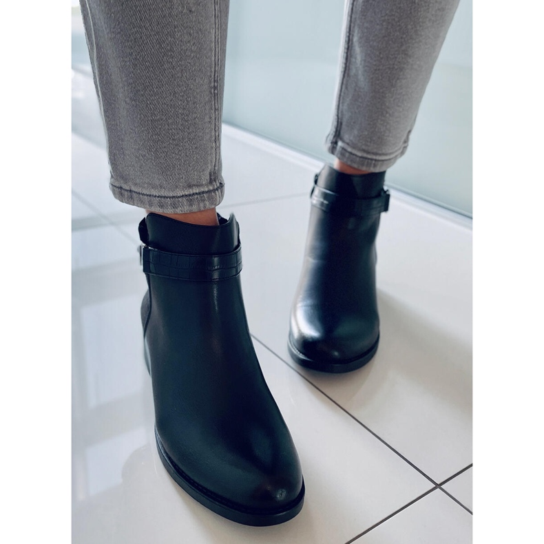 BM Stivaletti Chelsea da donna in pelle scamosciata e pieno fiore, Amil Black nero 2