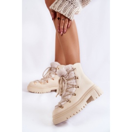 PS1 Stivali caldi in pelle Arisa beige chiaro 2