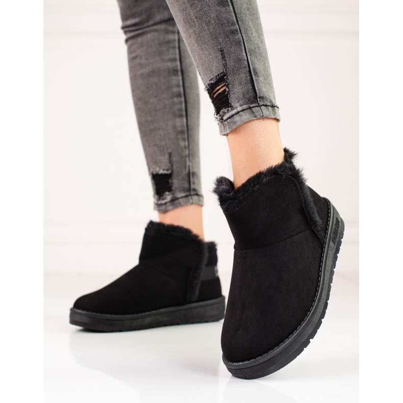 Doposci da donna corti in camoscio nero Big Star KK274622 1