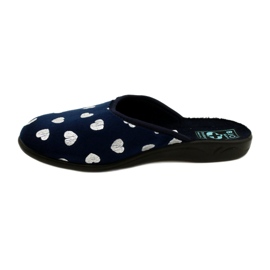 Ciabatte da donna con cuori BIO Adanex 27939 blu navy d'argento 1