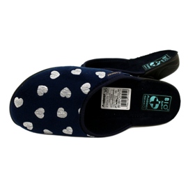 Ciabatte da donna con cuori BIO Adanex 27939 blu navy argento 3