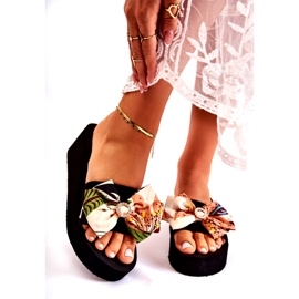 WJ1 Pantofole con zeppa in schiuma Silana beige da donna nero multicolore 3