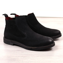Stivaletti Chelsea da uomo, slip-on Bugatti neri KK153097 nero 1