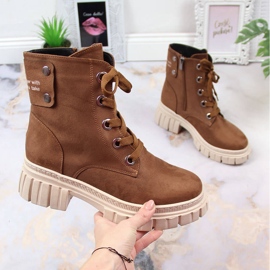 Lavoratrici in suede da donna su piattaforma imbottita marrone di T.Sokolski 1