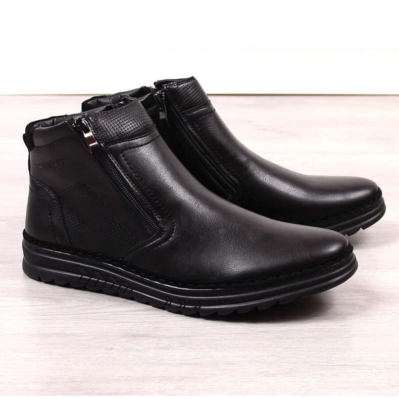Scarpe da uomo in pelle nera con cerniere, T.Sokolski nero 1
