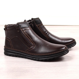 Scarpe da uomo in pelle marrone con cerniere, T.Sokolski marrone 1