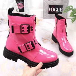 Stivali caldi da donna con fibbie fucsia Laura La.Fi rosa 1