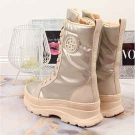 Doposci da donna beige metallizzato Bugatti KK253134 1