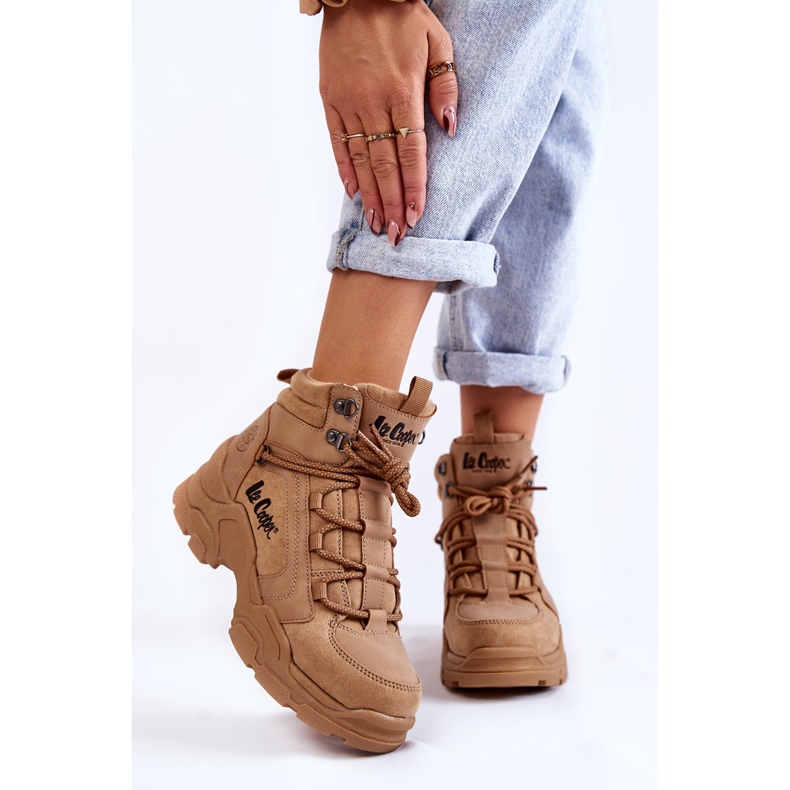 Scarpe da trekking da donna Trappers Lee Cooper LCJ-22-31-1442 Marrone beige 1