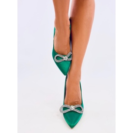 Tacchi eleganti con pietre Sugar Green verde 2