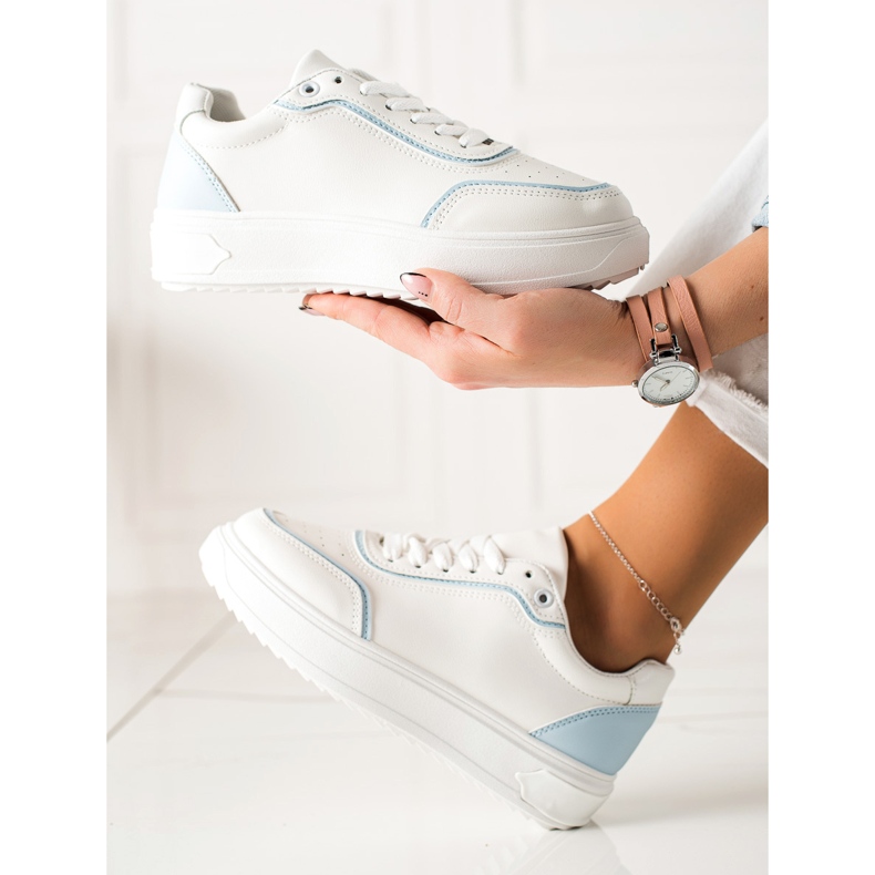TRENDI Sneakers Con Inserto Blu bianca 1