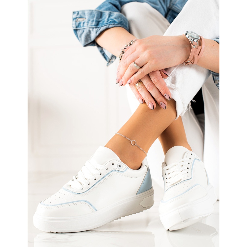 TRENDI Sneakers Con Inserto Blu bianco 2