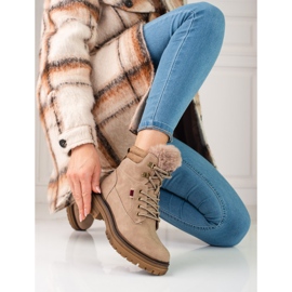 Scarponi da trekking beige da donna 2