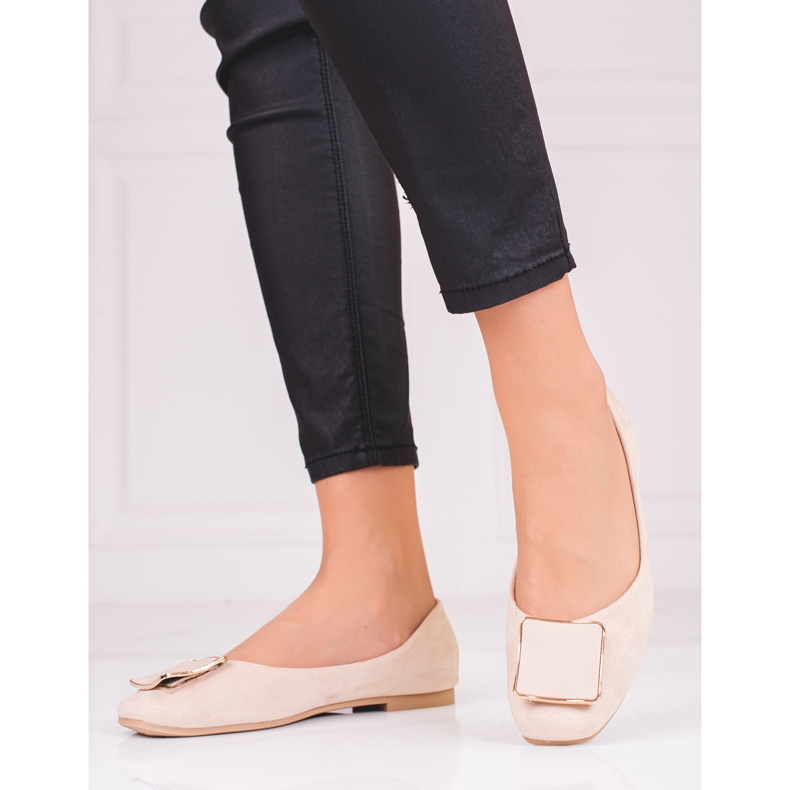 Ballerine in camoscio beige 1