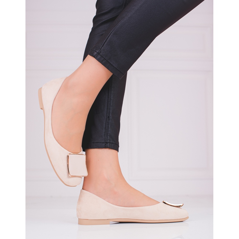 Ballerine in camoscio beige 2
