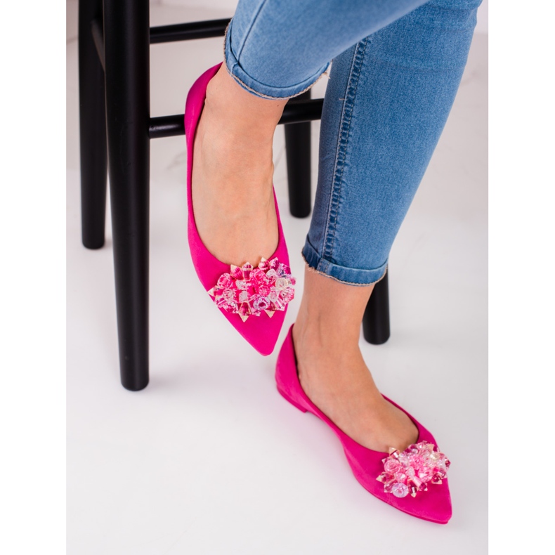 Ballerine da donna con cristalli shelovet rosa 2