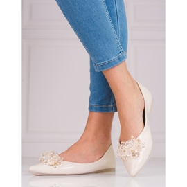 Ballerine da donna con cristalli shelovet beige 1